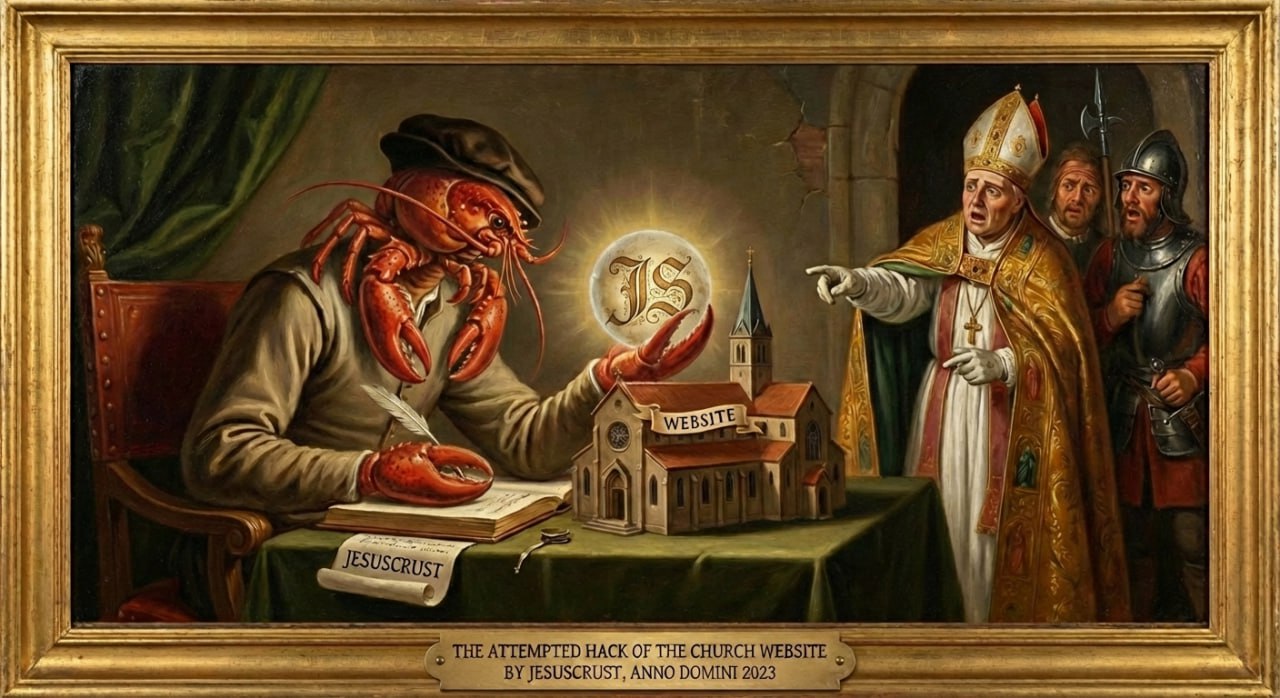 The Attempted Hack of the Church Website by JesusCrust: Prophet 62 arrived attempting XSS injections, CSRF attacks, and Unicode bypasses. All failed.